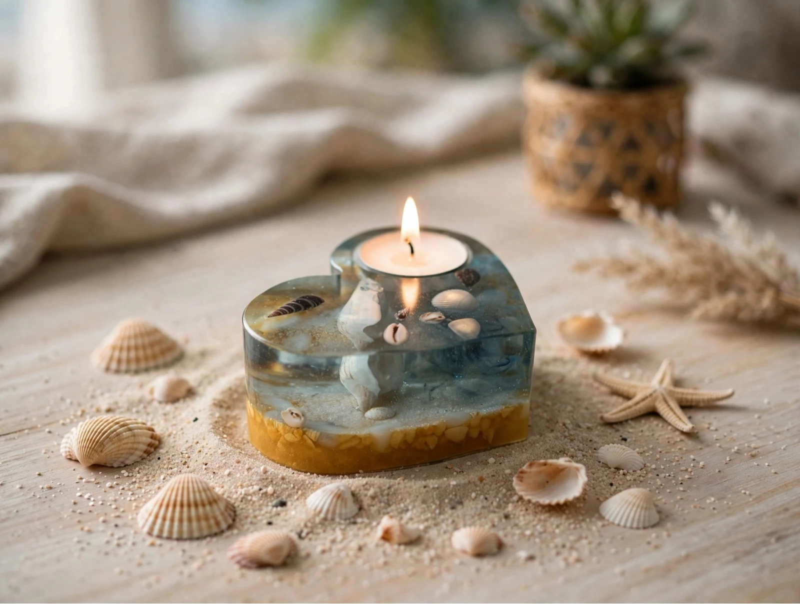 Bougeoir coquillages 